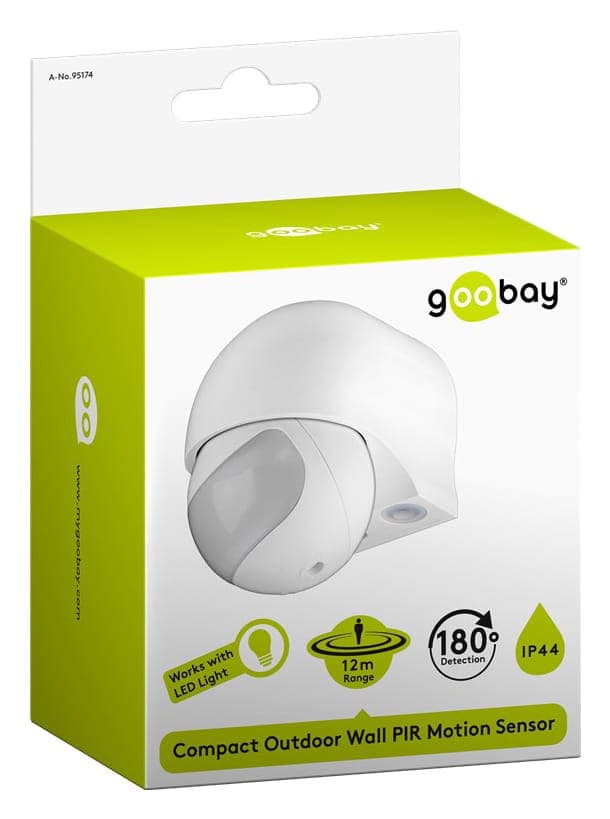 GOOBAY ανιχνευτής κίνησης 95174, εξωτερική χρήση, IP44, 180°, 12m, λευκό 3