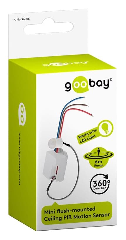 GOOBAY αισθητήρας κίνησης 96006, εσωτερική χρήση, 360°, 6m, IP20, λευκό 4