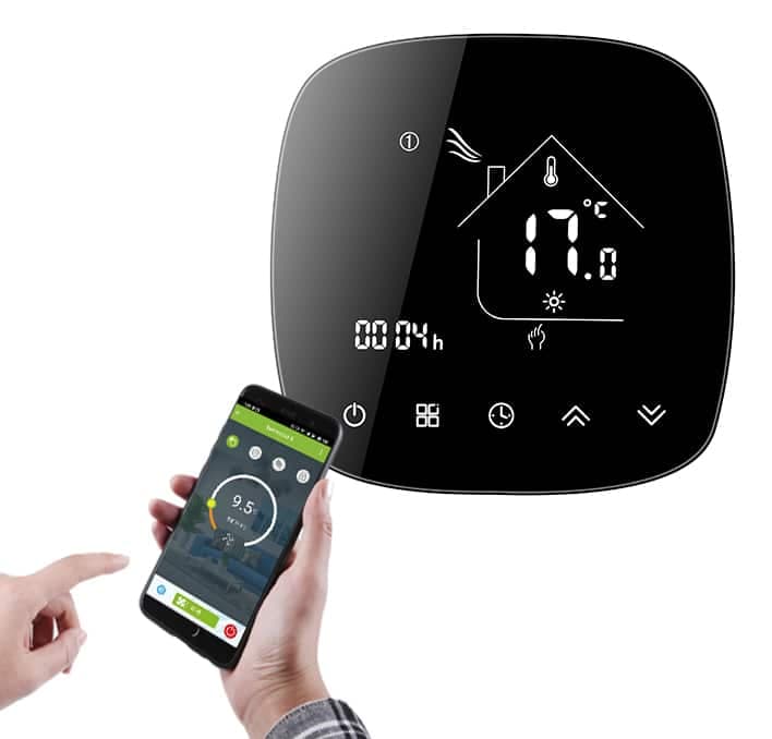 Smart θερμοστάτης πετρελαίου BHT-001-GBLW, WiFi, χωνευτός, μαύρος 2
