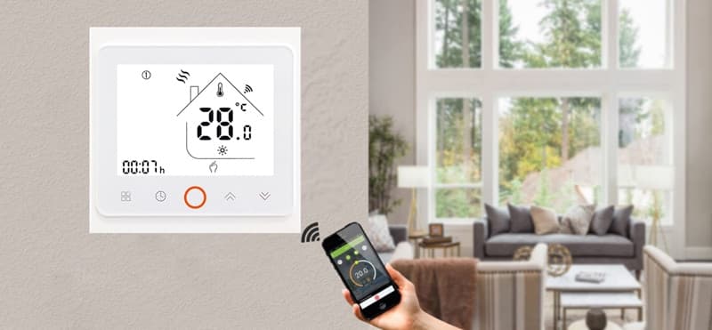 Smart θερμοστάτης πετρελαίου BHT-002-GBLWDB, dual band WiFi, χωνευτός, λευκός 2
