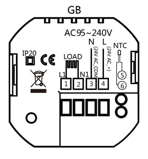 Smart θερμοστάτης πετρελαίου BHT-009GBLW, WiFi, χωνευτός, μαύρος 2