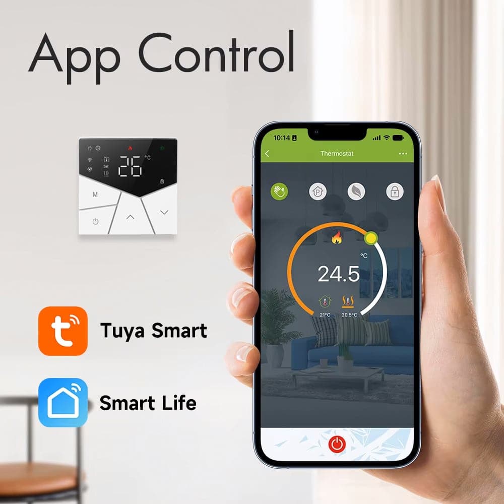 Smart θερμοστάτης αερίου BHT-15GCLW, WiFi, χωνευτός, μαύρος 2