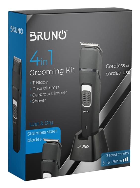 BRUNO κουρευτική μηχανή 4 σε 1 BRN-0023, wet & dry, 6 εξαρτήματα, μαύρη 5