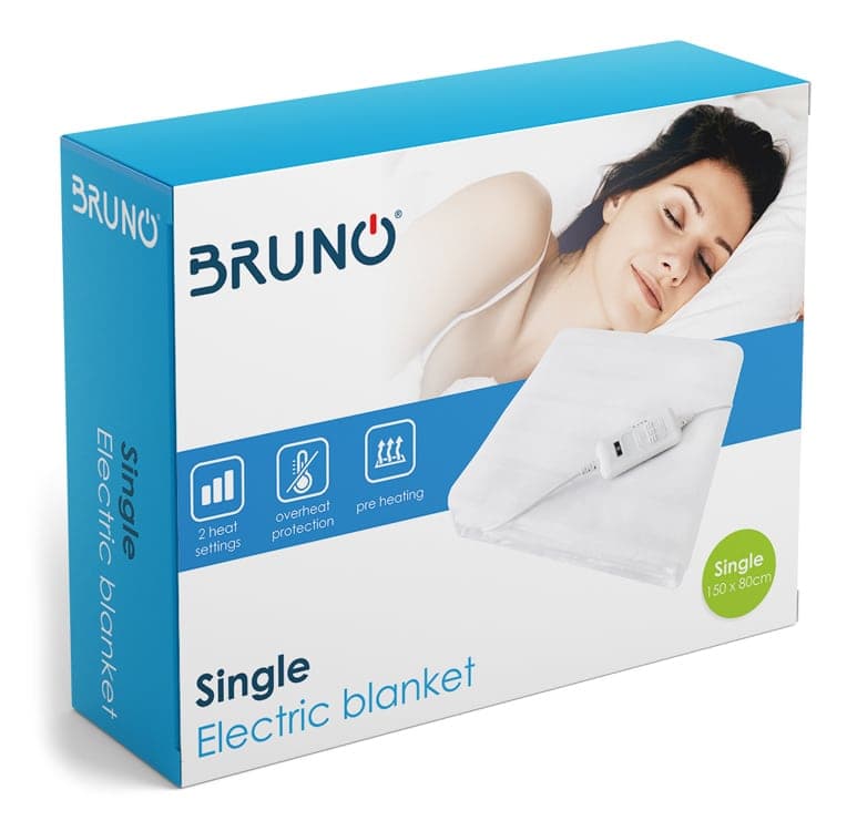 BRUNO ηλεκτρική κουβέρτα BRN-0064, μονή, 150x80cm, 60W, με χειριστήριο 3