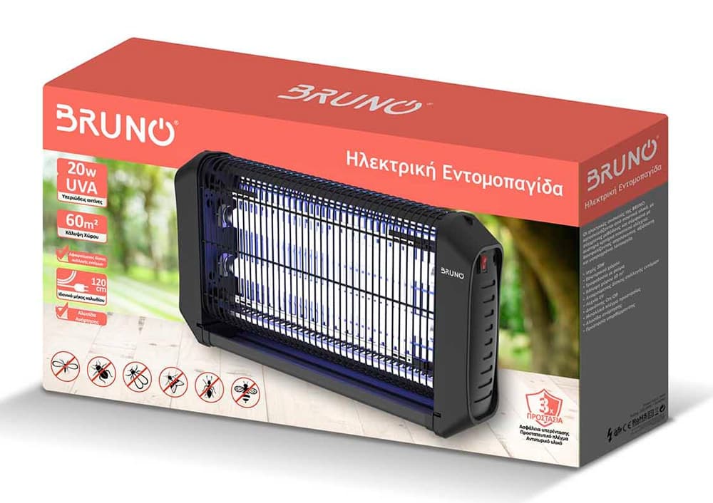 BRUNO ηλεκτρική εντομοπαγίδα BRN-0186 με UV λυχνία, 20W, μαύρη 4
