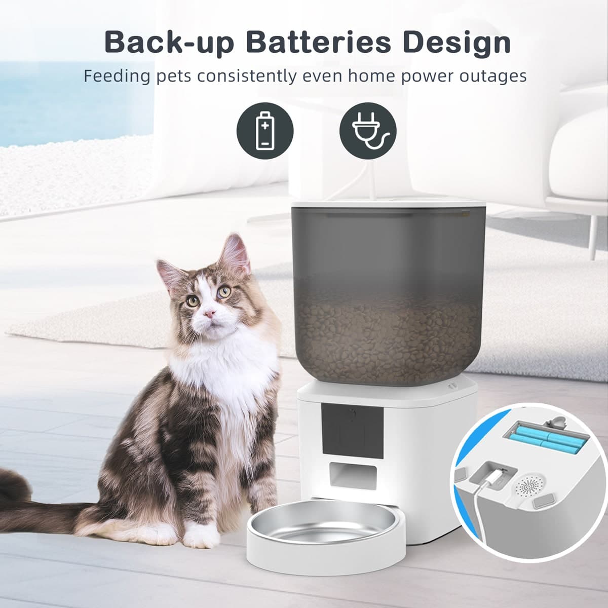 BRUNO smart ταΐστρα κατοικίδιων BRN-0269, 7L, WiFi, λευκή 5