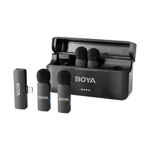 BOYA Ασύρματο Μικρόφωνο BY-V4 2.4GHz με 4 πομπούς και 1 δέκτη (Lightning) Μαύρο EU