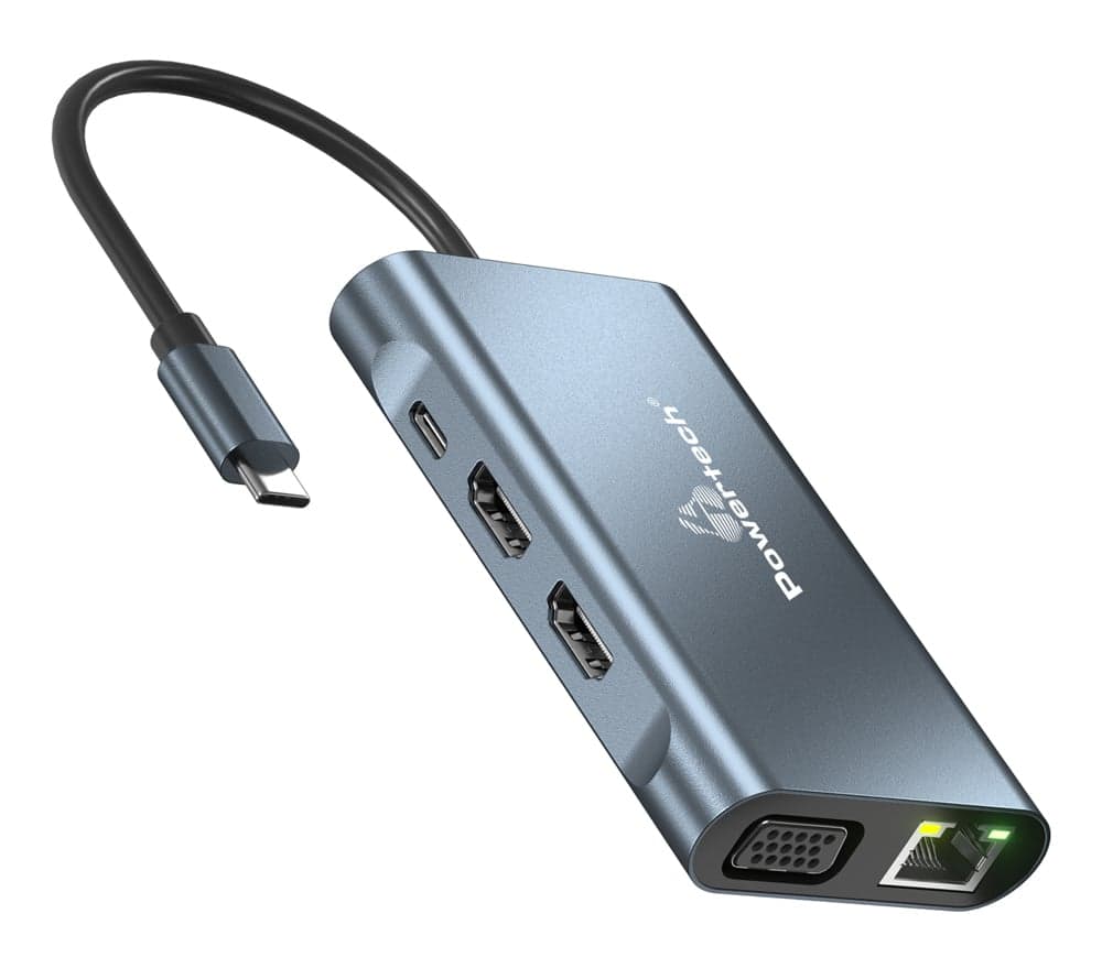 POWERTECH docking station BYL-2311 8 θυρών, USB-C σύνδεση, 100W PD, γκρι 6