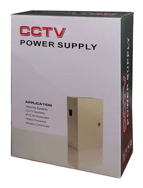 POWERTECH τροφοδοτικό CP1209-20A-B για CCTV-Alarm, DC12V 20A, 9 κανάλια 3
