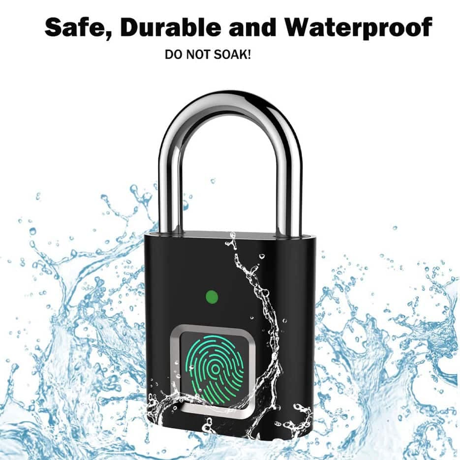 Λουκέτο ασφαλείας με fingerprint CTL-0021, 50mm, μεταλλικό, μαύρο 4