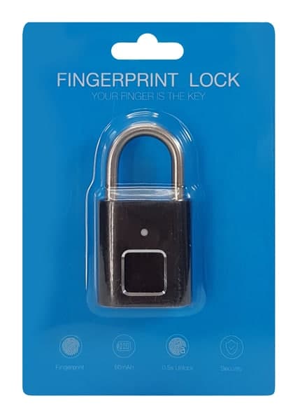 Λουκέτο ασφαλείας με fingerprint CTL-0021, 50mm, μεταλλικό, μαύρο 5
