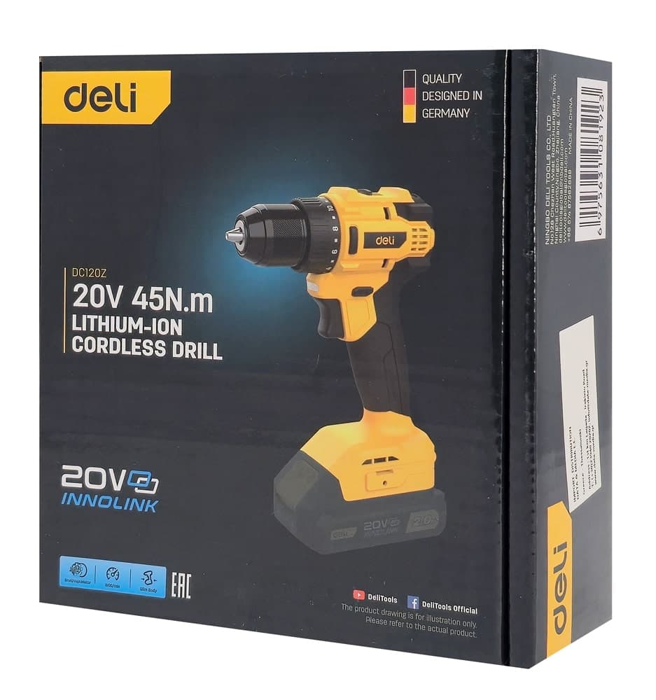 DELI δράπανο μπαταρίας DC120Z, Brushless, 20V, 45N.m 4