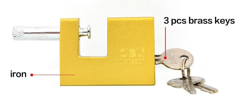 DELI λουκέτο τάκου με κλειδί DL508307, heavy duty, 70mm 2
