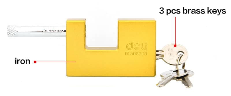 DELI λουκέτο τάκου με κλειδί DL508308, heavy duty, 80mm 2