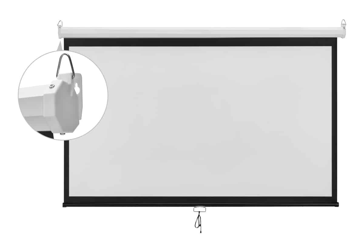 BRATECK οθόνη προβολής projector τοίχου/οροφής ESBA100, 221x124cm, 16:9/100", πτυσσόμενη 2