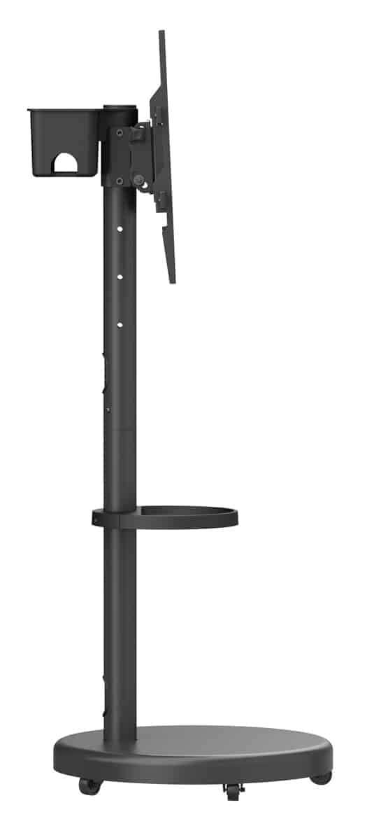 BRATECK βάση τηλεόρασης δαπέδου FS38-46TWE, 37-86", έως 50kg, με ράφι & cable management, ροδάκια, μαύρη 3
