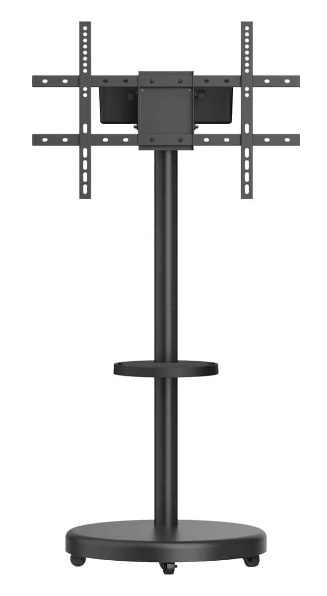 BRATECK βάση τηλεόρασης δαπέδου FS38-46TWE, 37-86", έως 50kg, με ράφι & cable management, ροδάκια, μαύρη 4