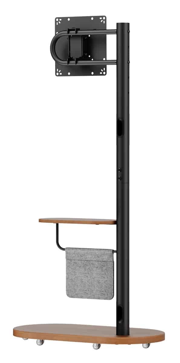 BRATECK βάση τηλεόρασης δαπέδου FS54-22T-02W, 17-43", έως 15kg, με ράφι & ροδάκια, μαύρη 5