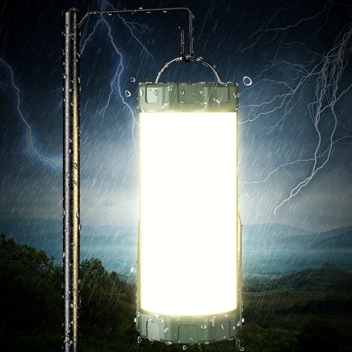 GLOCUSENT LED φανάρι GLCSNTCL001G, επαναφορτιζόμενο, έως 1200lm, IP68, πράσινο 7