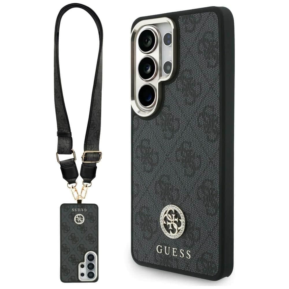 Guess 4G Big Rhinestone Triangle Strap - θήκη για Samsung Galaxy S26 Ultra - Μαύρο