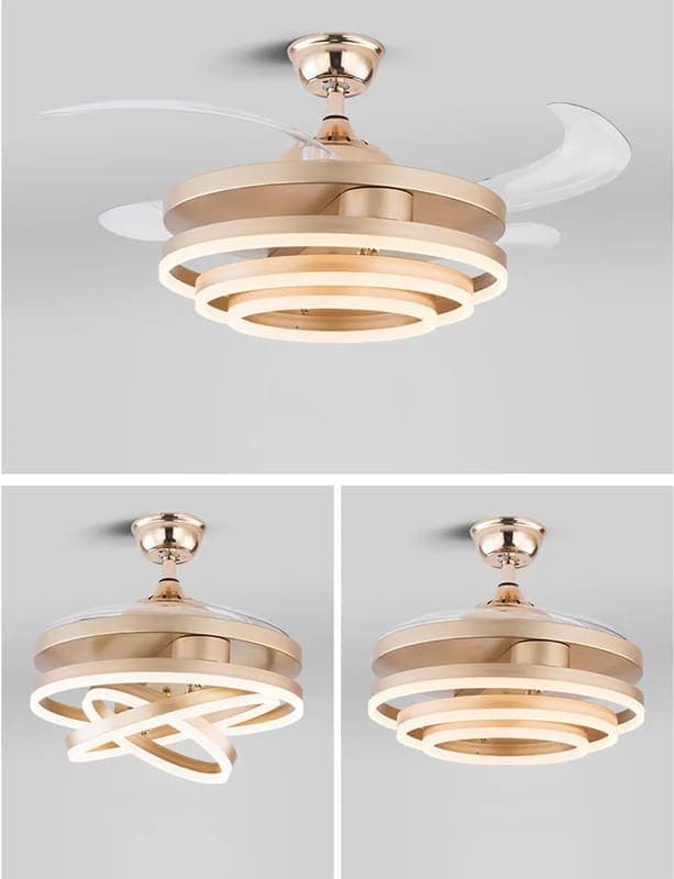 POWERTECH ανεμιστήρας οροφής HLL-0130 με LED φως, 72W, Φ106x50cm, χρυσός 3