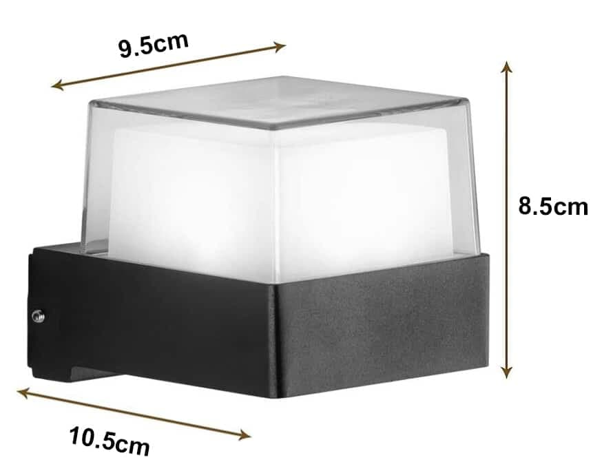POWERTECH LED φωτιστικό τοίχου HLL-0157, 7W, 4000K, 560lm, IP65, μαύρο 5