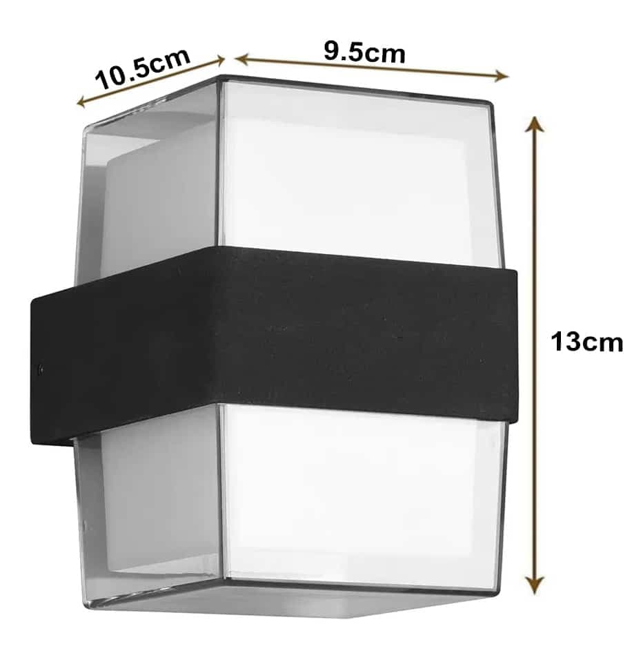 POWERTECH LED φωτιστικό τοίχου HLL-0159, 14W, 4000K, 1190lm, IP65, μαύρο 4
