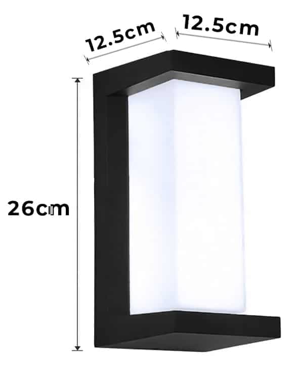 POWERTECH LED φωτιστικό τοίχου HLL-0166, 12W, 4000K, 960lm, IP65, μεταλλικό, μαύρο 3
