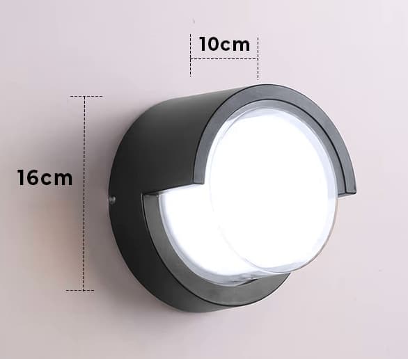 POWERTECH LED φωτιστικό τοίχου HLL-0167, 12W, 4000K, 960lm, IP65, μεταλλικό, μαύρο 3