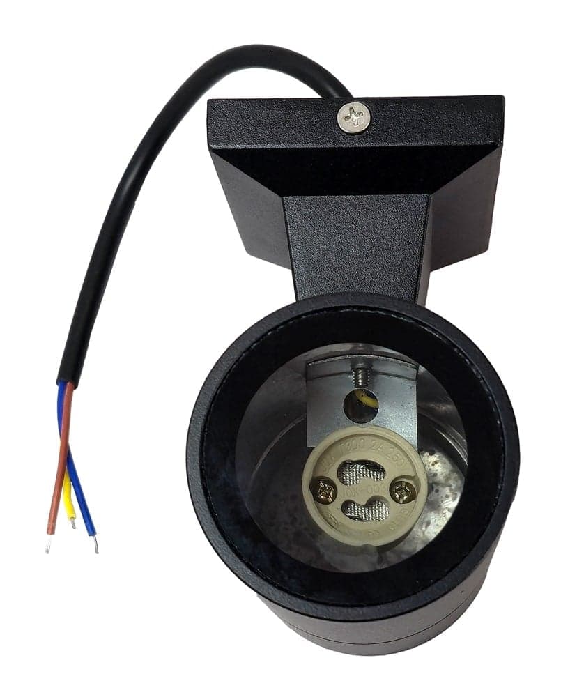 POWERTECH φωτιστικό τοίχου HLL-0189 για GU10 λάμπα, μεταλλικό, IP65, μαύρο 3