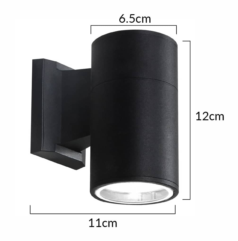 POWERTECH φωτιστικό τοίχου HLL-0189 για GU10 λάμπα, μεταλλικό, IP65, μαύρο 5