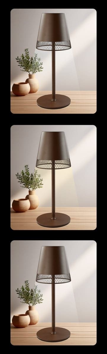 POWERTECH LED επιτραπέζιο φωτιστικό HLL-0191, ρυθμιζόμενο, επαναφορτιζόμενο, καφέ 2