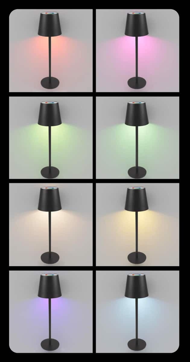 POWERTECH LED επιτραπέζιο φωτιστικό HLL-0195, RGB, ρυθμιζόμενο, επαναφορτιζόμενο, μαύρο 2
