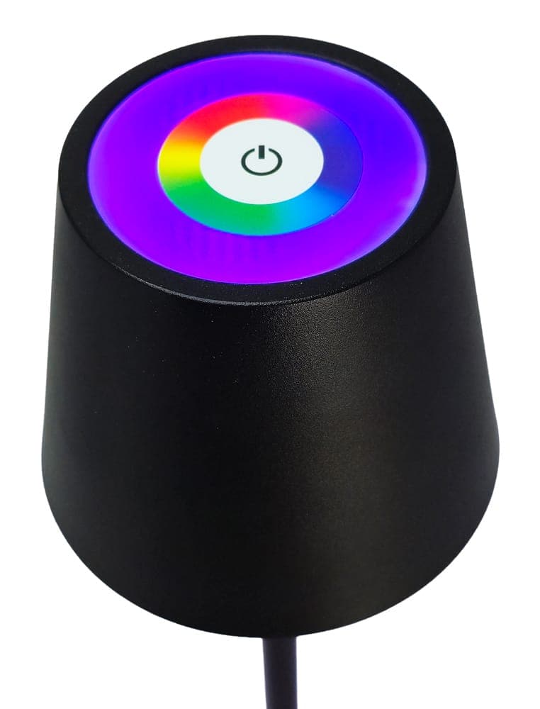 POWERTECH LED επιτραπέζιο φωτιστικό HLL-0195, RGB, ρυθμιζόμενο, επαναφορτιζόμενο, μαύρο 3