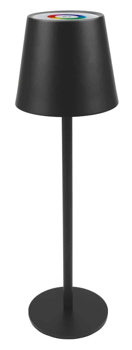 POWERTECH LED επιτραπέζιο φωτιστικό HLL-0195, RGB, ρυθμιζόμενο, επαναφορτιζόμενο, μαύρο
