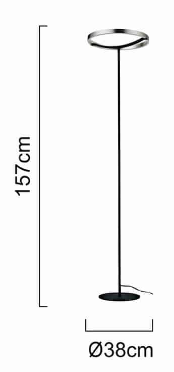 POWERTECH LED φωτιστικό δαπέδου HLL-0204, 42W, 4000K, Φ38x157cm, ασημί/μαύρο 4