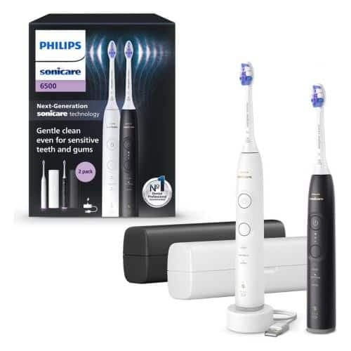 Ηλεκτρική οδοντόβουρτσα Philips Sonicare σειράς 6500 Duo Pack με θήκη HX7419/01 μαύρο/λευκό EU