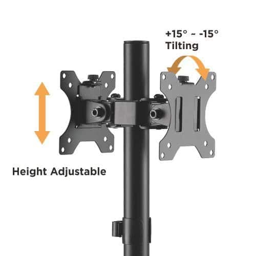 BRATECK βάση γραφείου για 2x οθόνες LDT40-G02, 17-32", έως 8kg 4