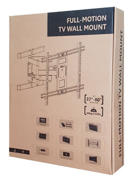 BRATECK επιτοίχια βάση τηλεόρασης LPA61-466, 37-80", έως 60kg, full motion 6