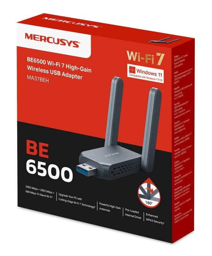 MERCUSYS ασύρματος USB αντάπτορας δικτύου MA37BEH, BE6500, Tri-Band, V1.0 3