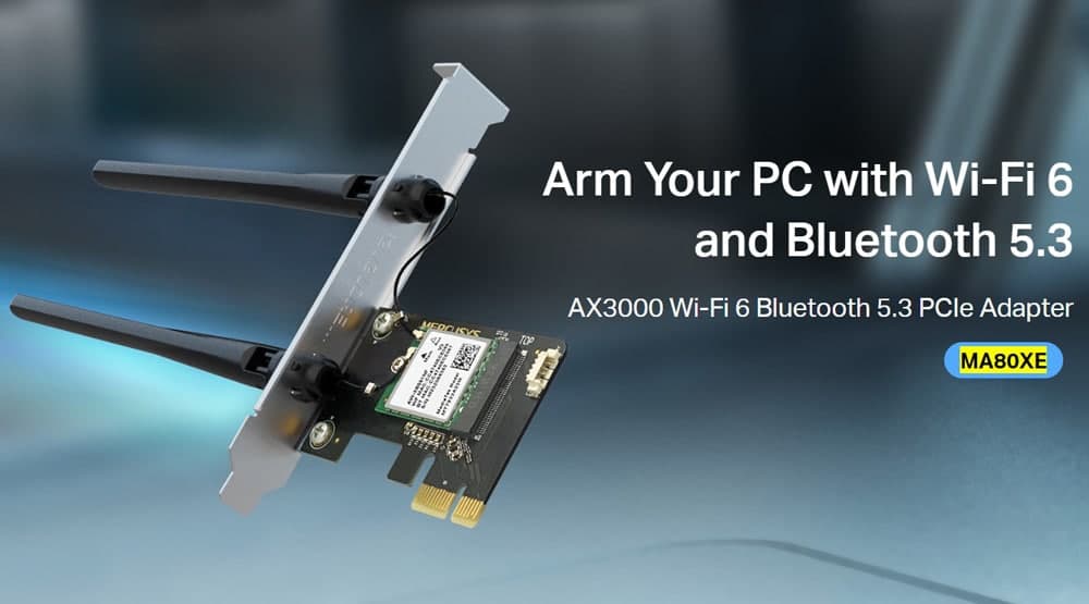 MERCUSYS κάρτα δικτύου WiFi 6 & Bluetooth MA80XE, 3000Mbps AX3000, PCIe, V2.0 2