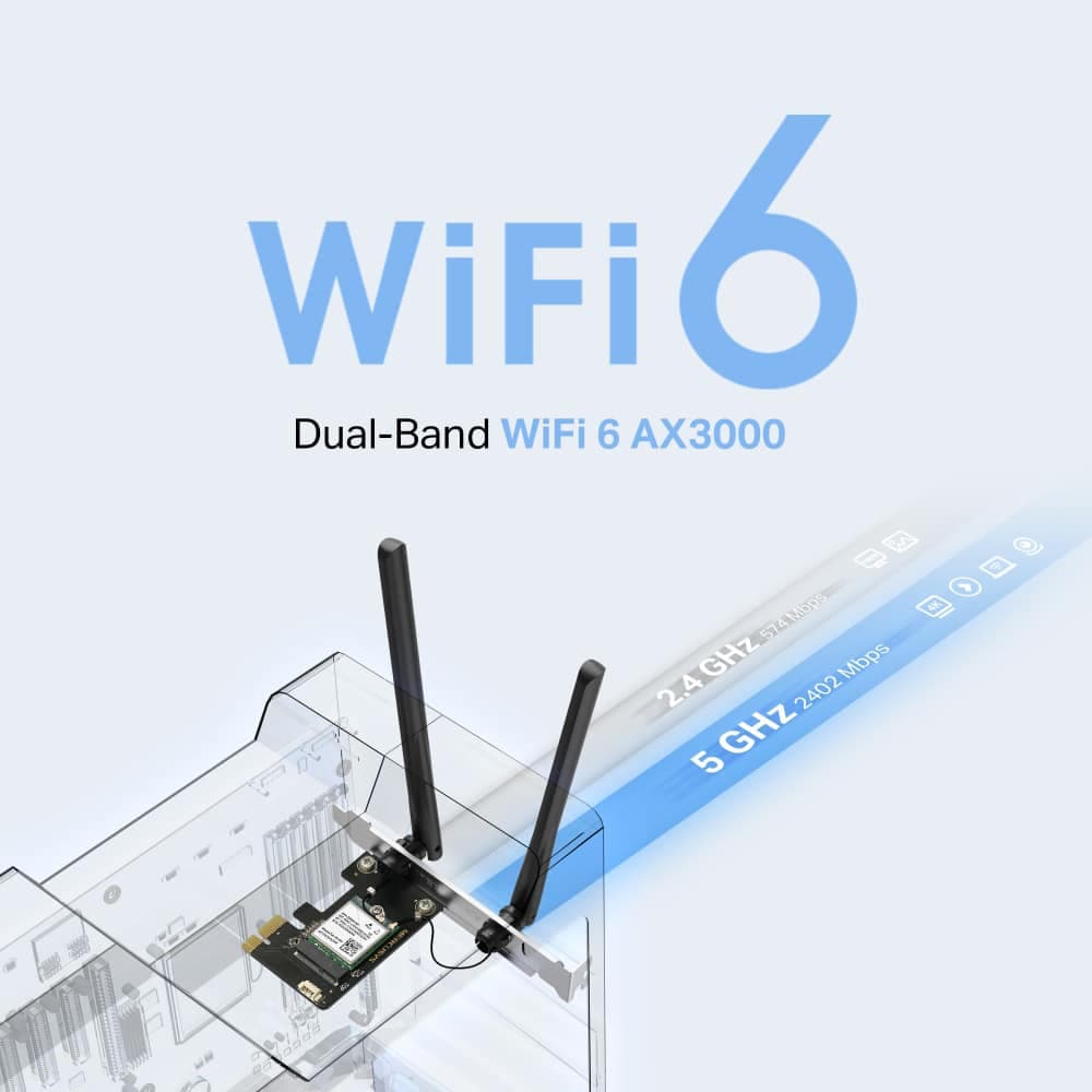 MERCUSYS κάρτα δικτύου WiFi 6 & Bluetooth MA80XE, 3000Mbps AX3000, PCIe, V2.0 4
