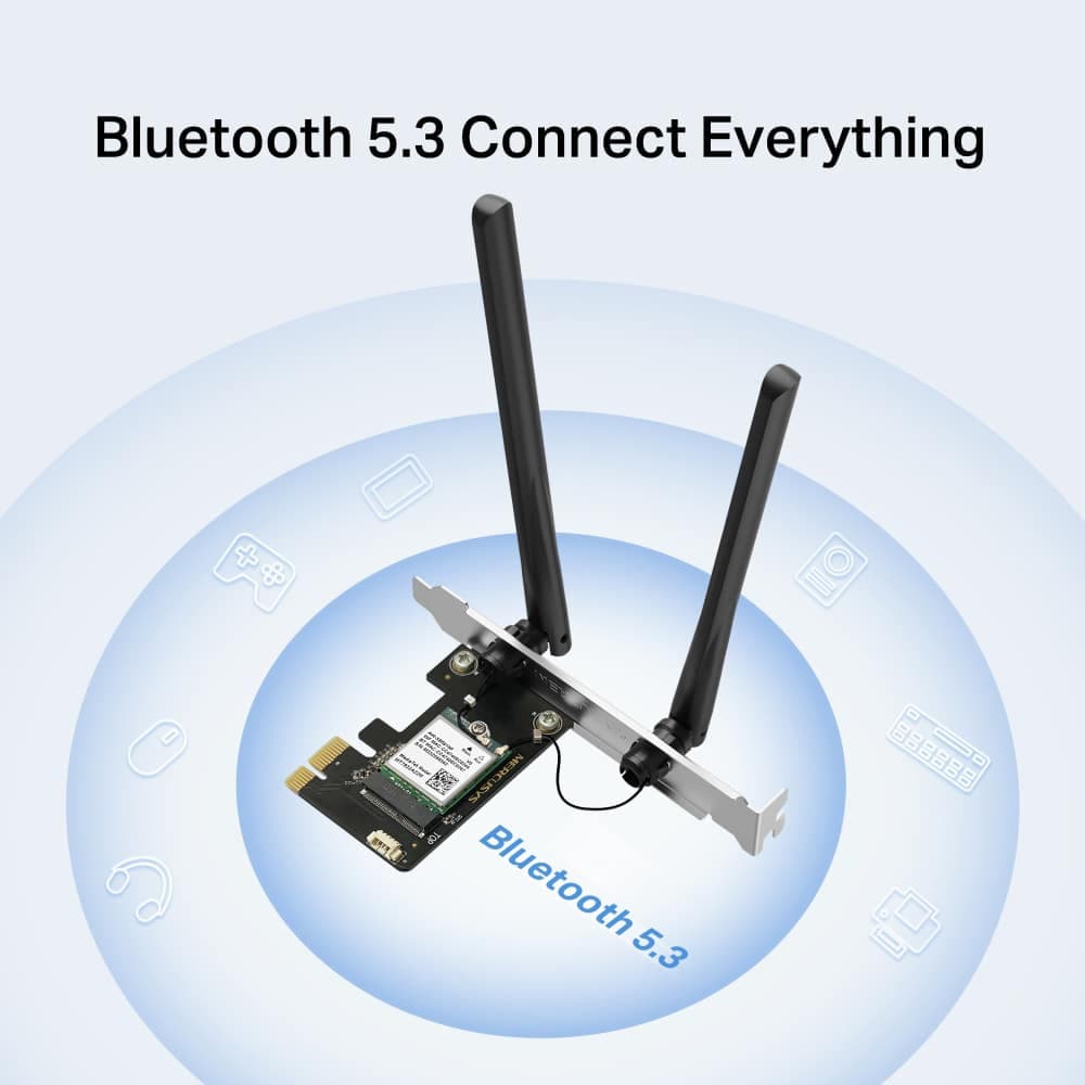 MERCUSYS κάρτα δικτύου WiFi 6 & Bluetooth MA80XE, 3000Mbps AX3000, PCIe, V2.0 6
