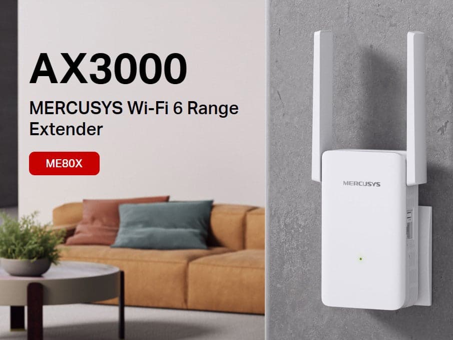 Επέκταση εμβέλειας MERCUSYS ME80X, WiFi 6, 3000Mbps AX3000, V1.0 2