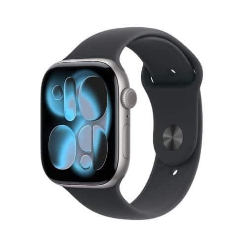 Apple Watch Series 11 (2025) GPS 46mm Space Gray Θήκη Αλουμινίου, Μαύρο Αθλητικό Μπρασελέ M/L EU MEV44QL/A
