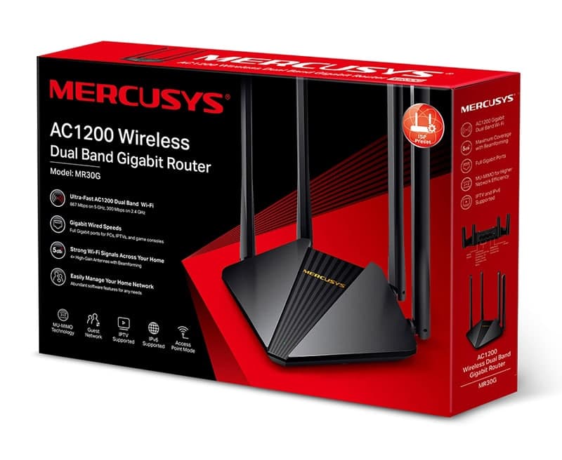 Ασύρματος δρομολογητής Gigabit MERCUSYS MR30G, Wi-Fi 1200Mbps AC1200, Έκδ. 1.0 5