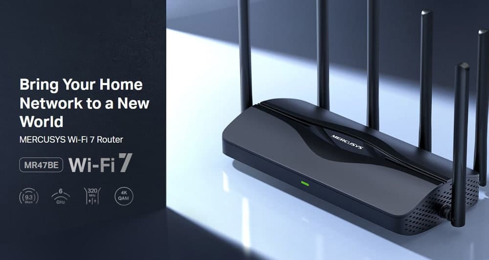 MERCUSYS router MR47BE, WiFi 7, 9,3 Gbps BE9300, Tri-Band, V2.0 2