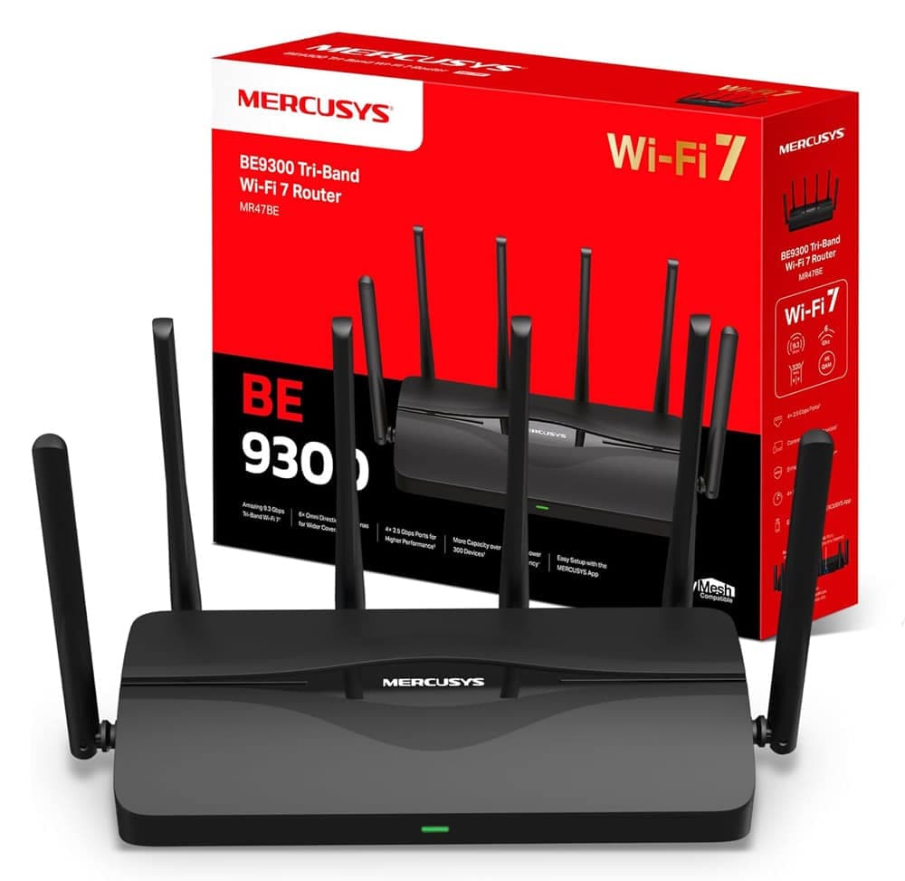 MERCUSYS router MR47BE, WiFi 7, 9,3 Gbps BE9300, Tri-Band, V2.0 3