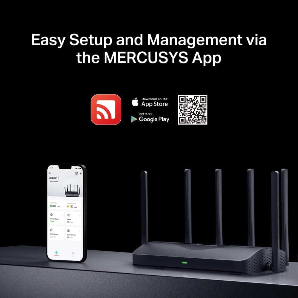 MERCUSYS router MR47BE, WiFi 7, 9,3 Gbps BE9300, Tri-Band, V2.0 6