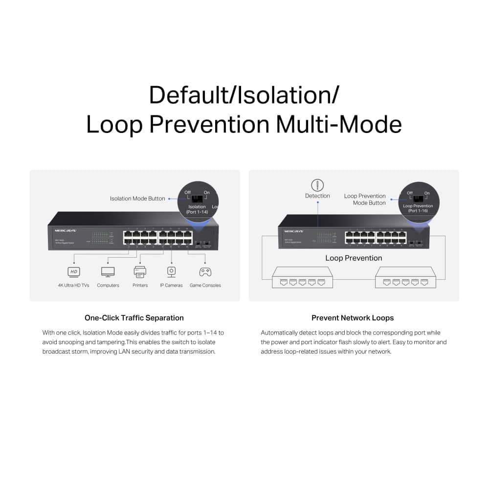 MERCUSYS επιτραπέζιος/rack mount switch MS116GS, 16x Gigabit θυρές, V1.0 3